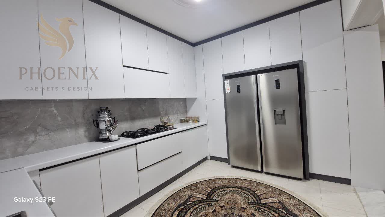 کابینت با یخچال استیل